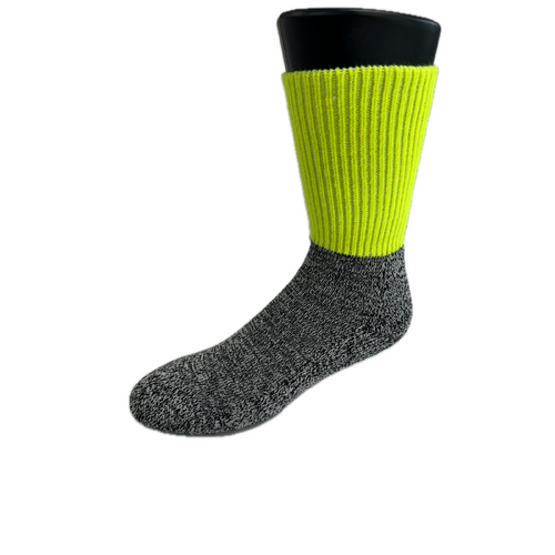 1 Pair Woolen Thermal HI VIS SOCKS Workwear Work Safety High Visibility - Yellow - 6-11
