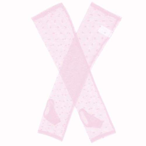 Dents Womens Long Tulle Flock Dot Fingerless Mittens Gloves - Pink