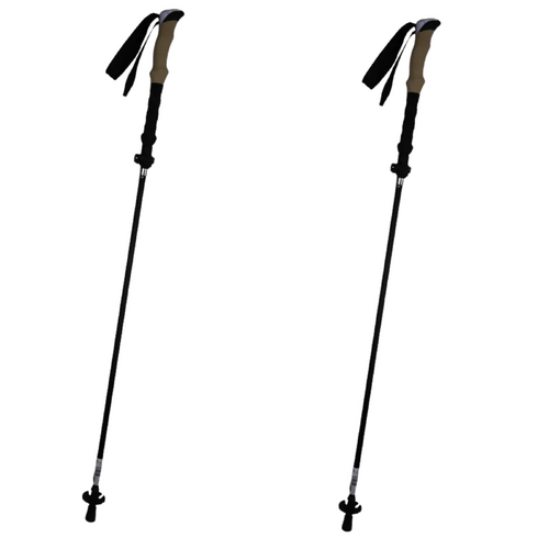 2x Telescopic Adjustable Hiking Pole Folding Walking Stick Adjustable Trekking 105cm - 125cm