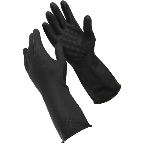 1 Pair Sabco Heavy Duty Latex Gloves w/ Cotton Lining - Large Size