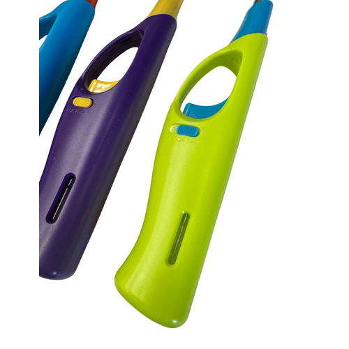 4x Clear Flexible Gas Lighter for BBQ Kitchen Cigarette w/ Safety Lock - Assorted Colours