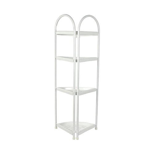 Shower Corner Shelf White Caddy Bathroom Shelves Organiser Bath Storage Rack 4