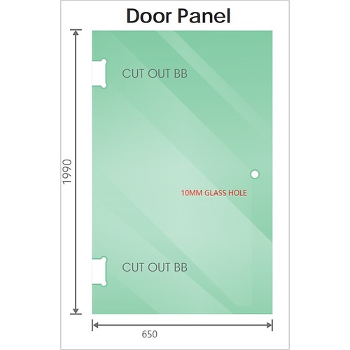 100x70cm Corner Frameless Shower Screen – Nickel Wall Channel with Brass Hinges & Round Knob Handle