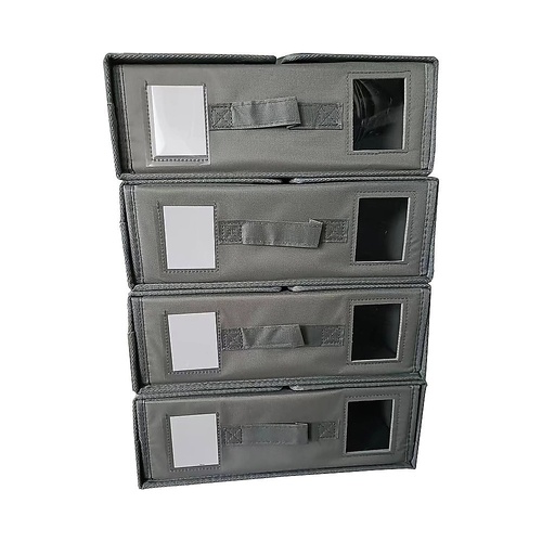 4PCS Foldable Bed Sheet Set Organizer Fabric Storage Bins with Handle Storage Box