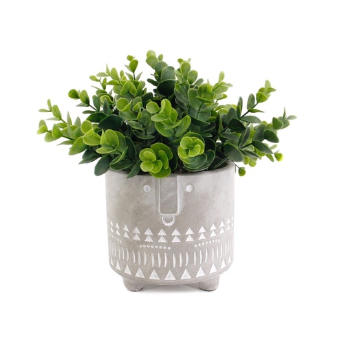 Artificial Grass in Cement Pot 23cm