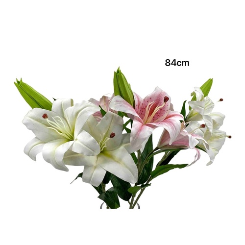 bulk 24 Artificial Lily 2 Heads Assort 84cm
