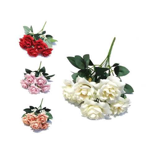 bulk 36 Artificial Rose Bunch Assort 27cm