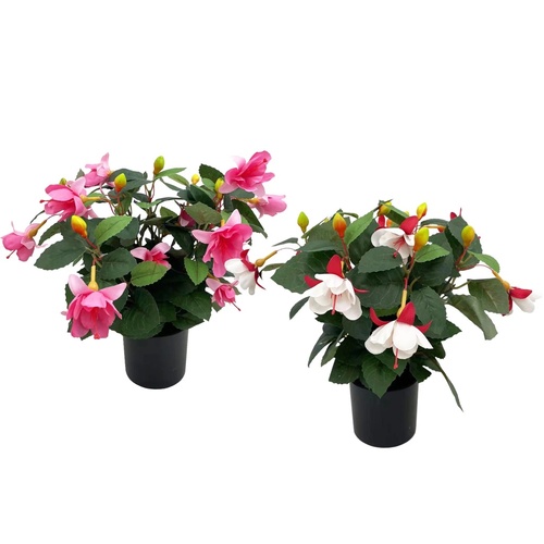 Set 2 Artificial Bellflower in Pot 35cm