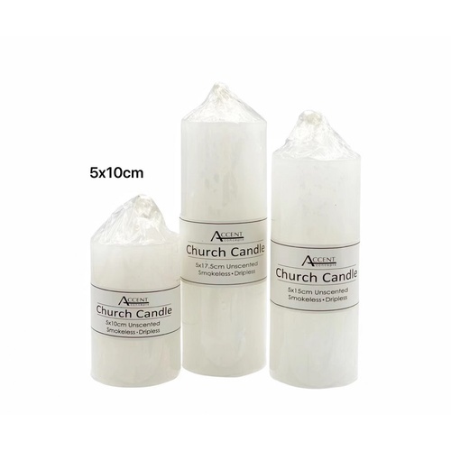 bulk 36 Unscented White Church Candle 150G 10cm