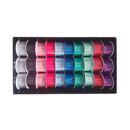 bulk 30 Satin Ribbon 3mtr 38mm 30Roll Displayed Box