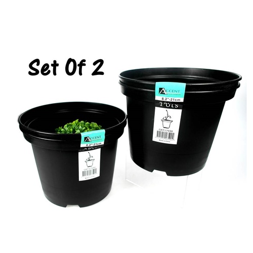 bulk 24 Medium Plastic Garden Planter Pots 4L 21cm