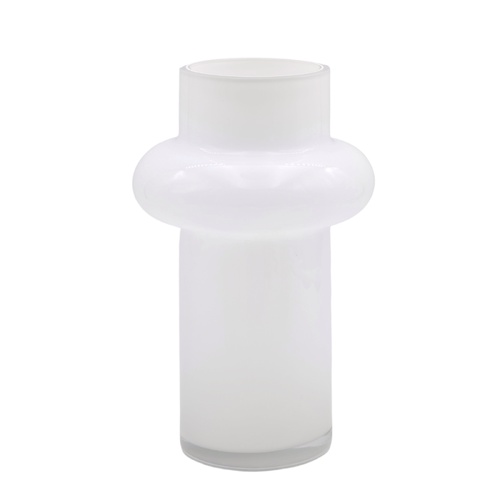 bulk 4 White Round Belly Glass Vase Tina 26cm
