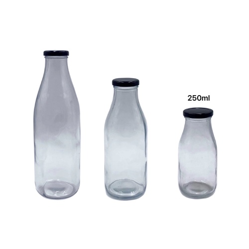 bulk 48 250ml Glass Milk Bottle