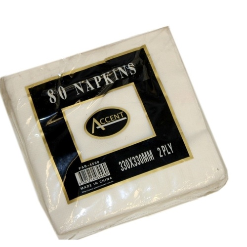 bulk 3840 White Napkin Lunch 2ply 33cm