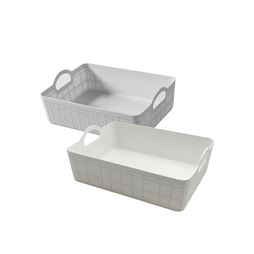 bulk 24 Rect Storage Basket w Handle Assort 210cm