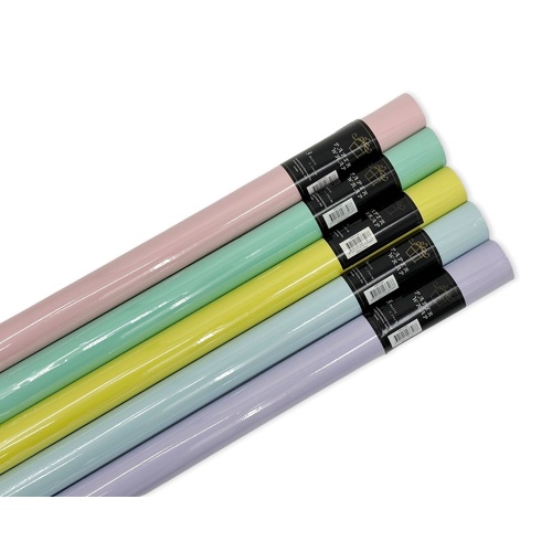 bulk 50 Pastel Colour Gift Wrap 70cmx3m 38cm Core Assort Cols 60gsm