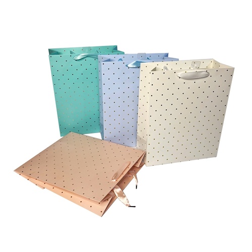 bulk 24 Large Foil Dot Gift Bag Assort 32cm