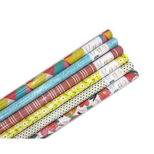 bulk 50 Tropicana Gift Wrap 70Cmx3M 38Mm Core