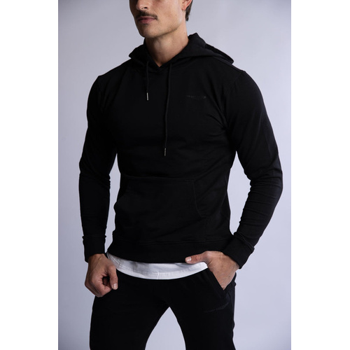 HARD HITTERS SLIM FIT TERRY HOODIE BLACK SMALL