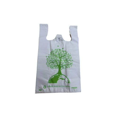 Reusable Carry Bags Eco Plastic Bags Wholesale Printed Carry Bag Medium (700 Pcs) Wholesale White Color