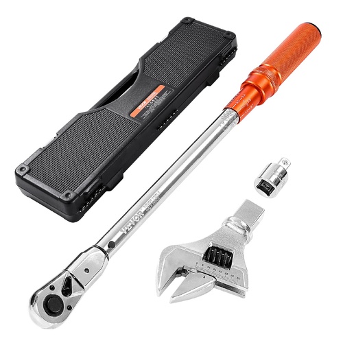 VEVOR Adjustable Click Torque Wrench, 1/2 Inch Drive, 20-160 lbf-ft/27.1-216.8 N.m, Dual-direction and Dual Range Scales, 72-Tooth, ±2% Precision, wit
