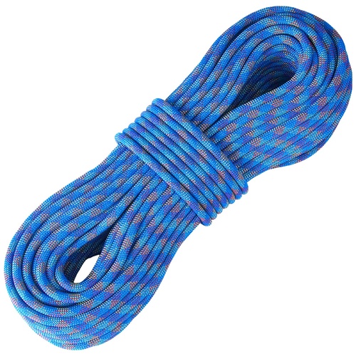 10.2mm Dynamic Climbing Rope, 60M(197ft) Outdoor Rock Climbing Rope 25KN Breaking Tension, Stretchable Fiber Rope with Steel Snap Hooks for Escape, Ra