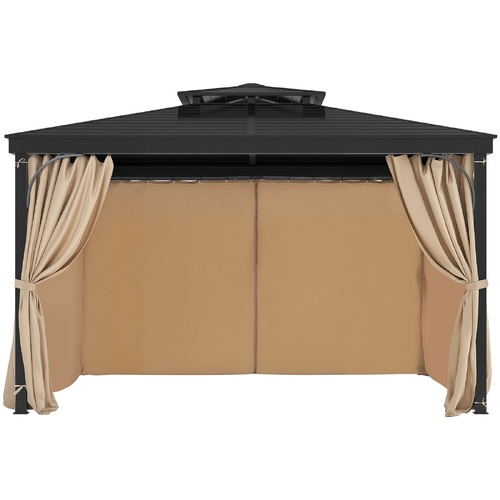 VEVOR Gazebo Curtains Outdoor, Fit Most 10' x 10' x 6.7' Gazebos, 4-Panel Sidewall Gazebo Privacy Curtains with Zippers, Outdoor Curtain Replacement f