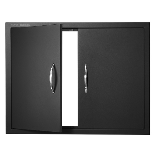 VEVOR BBQ Access Door, 788x610 mm Double Outdoor Kitchen Door, Cold Plate Flush Mount Door, Wall Vertical Door with Handles, for BBQ Island, Grilling 