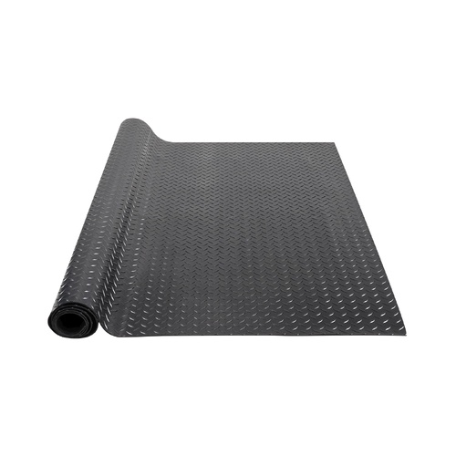 VEVOR Diamond-Plate Rubber Flooring Roll, 3 mm x 4 ft x 15 ft Garage Floor Mat, SBR Rubber Garage Flooring Roll, Easy to Clean, Diamond Plate Rubber M