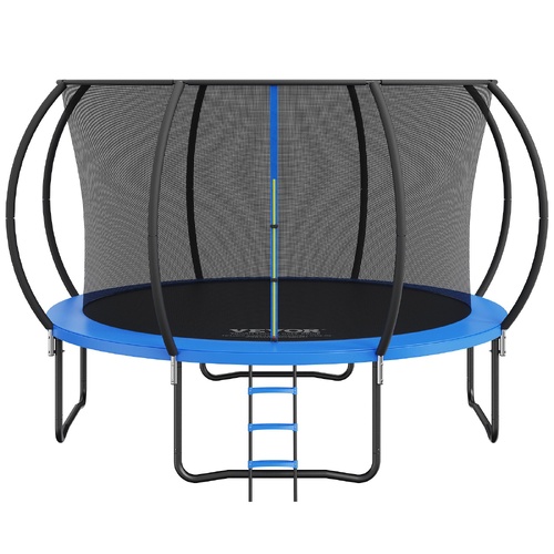 VEVOR 3.66m Trampoline, 181 kg Trampoline with Enclosure Net, Ladder, and Curved Pole, Heavy Duty Trampoline with Jumping Mat and Spring Cover Padding