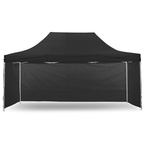 Portable Water-Resistant Gazebo 3x6 M - Black / With Sidewalls