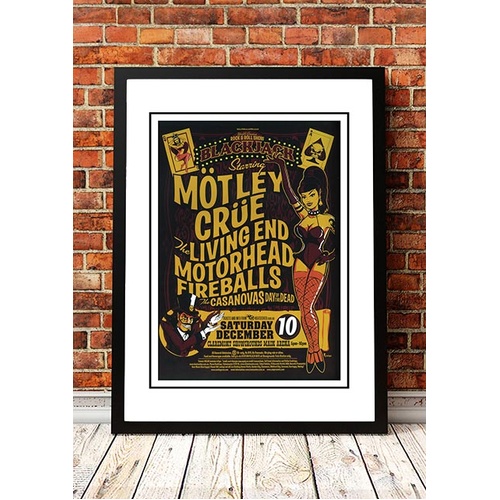 Motley Crue 'Blackjack’ Perth, Australia Concert Poster 2005 - Framed A3