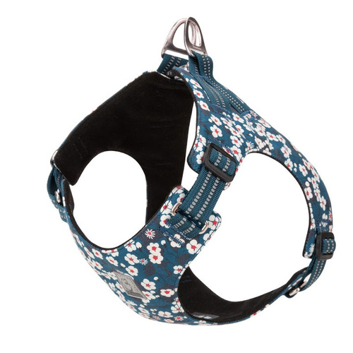  Floral Doggy Harness - Blue, L