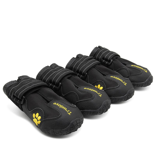  Outdoor Adventure Dog Shoes - Black, Size 7