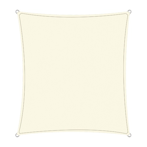 Wallaroo Waterproof 160GSM Outdoor Sun Shade Sail Canopy Cream Square 6 x 6m